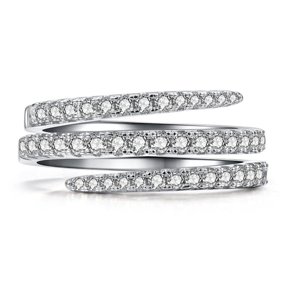 Wholesale Jewelry Geometric Copper Electroplating Three Circles Full Diamond Ring For Men And Women