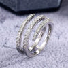 Wholesale Jewelry Geometric Copper Electroplating Three Circles Full Diamond Ring For Men And Women