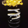 Wholesale Jewelry Geometric Copper Electroplating Three Circles Full Diamond Ring For Men And Women