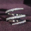 Wholesale Jewelry Geometric Copper Electroplating Three Circles Full Diamond Ring For Men And Women
