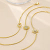 Wholesale Jewelry Geometric Copper Electroplating Women's Threelayer Chain Zircon Sun Eightpointed Star Bracelet