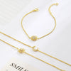 Wholesale Jewelry Geometric Copper Electroplating Women's Threelayer Chain Zircon Sun Eightpointed Star Bracelet
