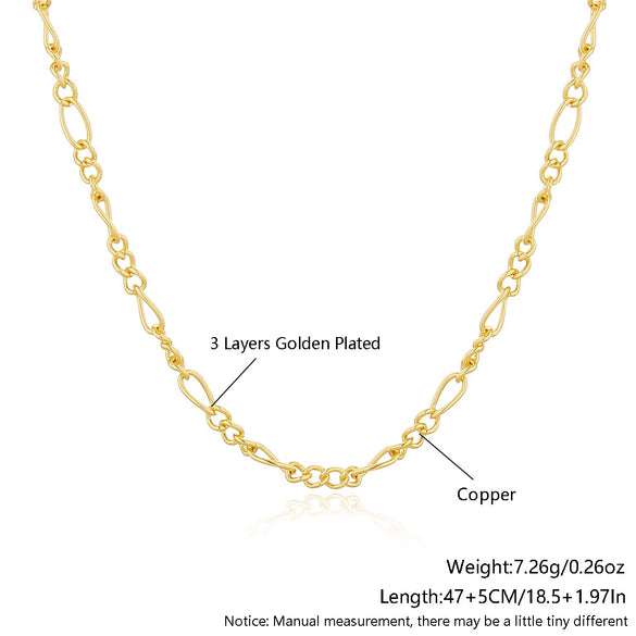 Wholesale Jewelry Geometric Copper Gold Plated Bracelet And Necklace Set
