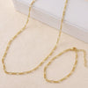 Wholesale Jewelry Geometric Copper Gold Plated Bracelet And Necklace Set