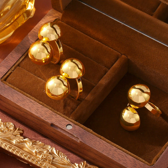 Wholesale Jewelry Geometric Copper Gold Plated Ring For Women