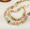 Wholesale Jewelry Geometric Copper Handmade Natural Stone Beaded Women's Clavicle Chain Necklace