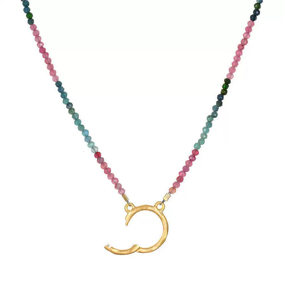 Wholesale Jewelry Geometric Copper Heart Shape Pendant Necklace With Regular Chain Gold Plated