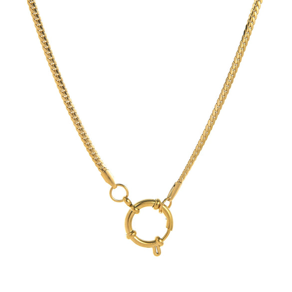 Wholesale Jewelry Geometric Copper Heart Shape Pendant Necklace With Regular Chain Gold Plated