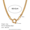 Wholesale Jewelry Geometric Copper Heart Shape Pendant Necklace With Regular Chain Gold Plated