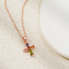 Wholesale Jewelry Geometric Copper Inlaid Zircon Electroplated Pendant Ochain Necklace