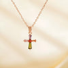 Wholesale Jewelry Geometric Copper Inlaid Zircon Electroplated Pendant Ochain Necklace