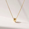 Wholesale Jewelry Geometric Copper Inlaid Zircon Small Circle Ring Pendant Water Wave Chain Necklace For Women