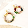 Wholesale Jewelry Geometric Copper Microinlaid Color Zirconium Electroplated Pendant For Women