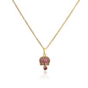 Wholesale Jewelry Geometric Copper Microinlaid Zircon Bell Necklace With Electroplating For Women