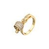 Wholesale Jewelry Geometric Copper Microinlaid Zircon Bell Necklace With Electroplating For Women