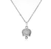 Wholesale Jewelry Geometric Copper Microinlaid Zircon Bell Necklace With Electroplating For Women