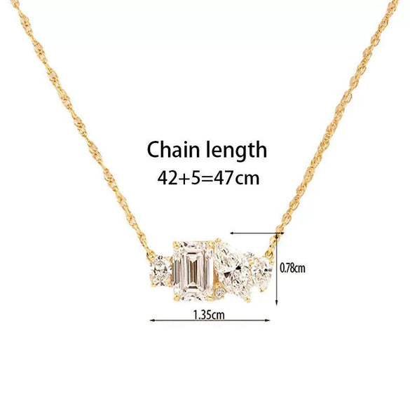 Wholesale Jewelry Geometric Copper Microinlaid Zircon Ochain Women's Personality Necklace