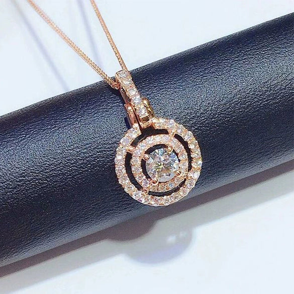 Wholesale Jewelry Geometric Copper Mixed Gem Inlay Pendant Box Chain Necklace For Women