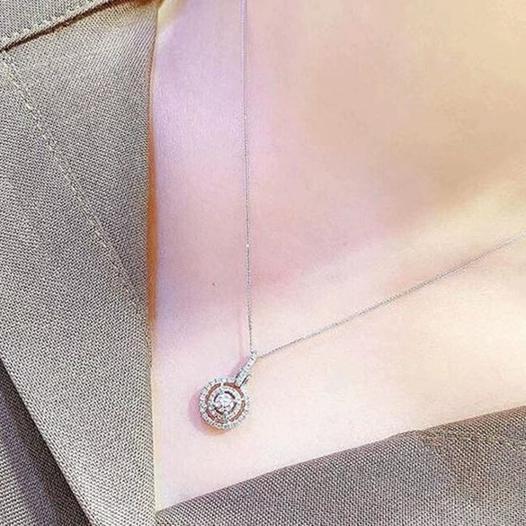 Wholesale Jewelry Geometric Copper Mixed Gem Inlay Pendant Box Chain Necklace For Women