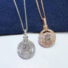 Wholesale Jewelry Geometric Copper Mixed Gem Inlay Pendant Box Chain Necklace For Women