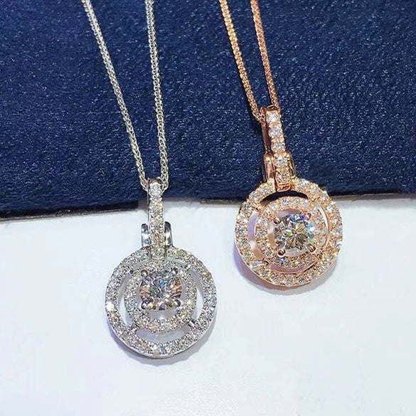 Wholesale Jewelry Geometric Copper Mixed Gem Inlay Pendant Box Chain Necklace For Women