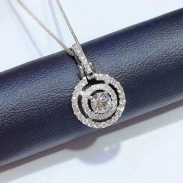 Wholesale Jewelry Geometric Copper Mixed Gem Inlay Pendant Box Chain Necklace For Women