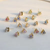 Wholesale Jewelry Geometric Copper Oil Dripping Electroplated Triangle Earrings For Women