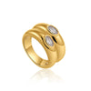 Wholesale Jewelry Geometric Copper Ring Electroplated With 18K Gold For Women