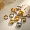 Wholesale Jewelry Geometric Copper Ring Electroplated With 18K Gold For Women