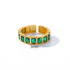 Wholesale Jewelry Geometric Copper Ring With Diamond Design And 18K Gold Plated For Women And Unisex In Ins Style