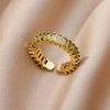 Wholesale Jewelry Geometric Copper Ring With Diamond Design And 18K Gold Plated For Women And Unisex In Ins Style