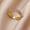 Wholesale Jewelry Geometric Copper Ring With Diamond Design And 18K Gold Plated For Women And Unisex In Ins Style