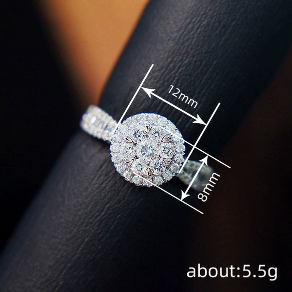 Wholesale Jewelry Geometric Copper Ring With Micro Inlaid Zircon For Women Fashion Ol Style