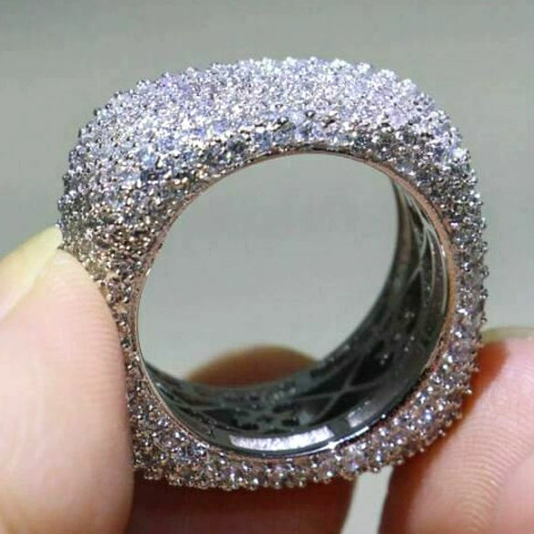 Wholesale Jewelry Geometric Copper Ring With Microencrusted Diamond And Sparkling Zircon For Women