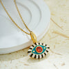 Wholesale Jewelry Geometric Copper Titanium Steel Devil's Eye Pendant Electroplating Baroque Style