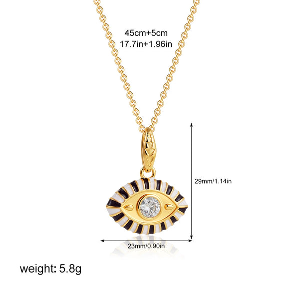 Wholesale Jewelry Geometric Copper Titanium Steel Devil's Eye Pendant Electroplating Baroque Style