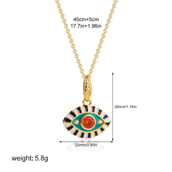 Wholesale Jewelry Geometric Copper Titanium Steel Devil's Eye Pendant Electroplating Baroque Style