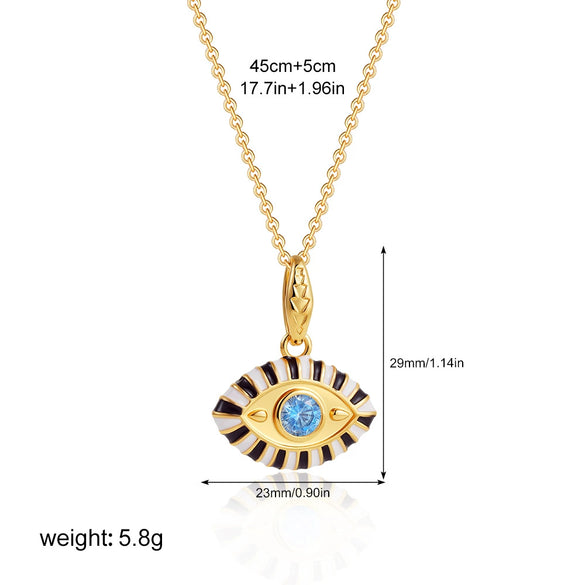 Wholesale Jewelry Geometric Copper Titanium Steel Devil's Eye Pendant Electroplating Baroque Style