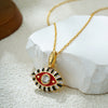 Wholesale Jewelry Geometric Copper Titanium Steel Devil's Eye Pendant Electroplating Baroque Style