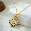 Wholesale Jewelry Geometric Copper Titanium Steel Devil's Eye Pendant Electroplating Baroque Style