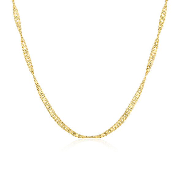 Wholesale Jewelry Geometric Copper Water Wave Chain Electroplated Necklace