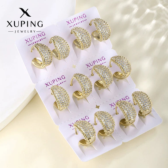 Wholesale Jewelry Geometric Copper Zinc Alloy Gold Plated Earrings For Women