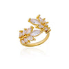 Wholesale Jewelry Geometric Copper Zirconium Inlaid Flower Ring Electroplating Style