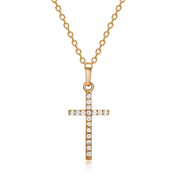 Wholesale Jewelry Geometric Cross Pendant Necklace With Twisted Chain Alloy Electroplated