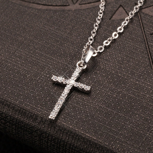 Wholesale Jewelry Geometric Cross Pendant Necklace With Twisted Chain Alloy Electroplated