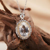 Wholesale Jewelry Geometric Crystal 925 Sterling Silver Pendant Collarbone Necklace Set With Gemstones