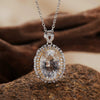 Wholesale Jewelry Geometric Crystal 925 Sterling Silver Pendant Collarbone Necklace Set With Gemstones