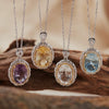 Wholesale Jewelry Geometric Crystal 925 Sterling Silver Pendant Collarbone Necklace Set With Gemstones