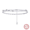 Wholesale Jewelry Geometric Double Layer Heart Shaped 925 Silver Bracelet With Electroplating