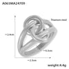 Wholesale Jewelry Geometric Doublelayer Line Hollow Interlocking 316L Stainless Steel Goldplated Ring